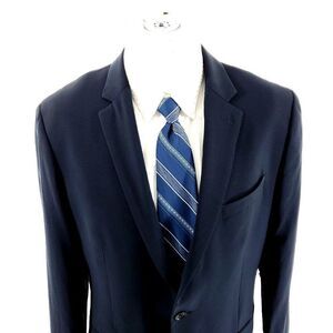DAMAGED Banana Republic Wool 2 Button Blazer 40R Blue Lanificio‎ Filli Cerruti